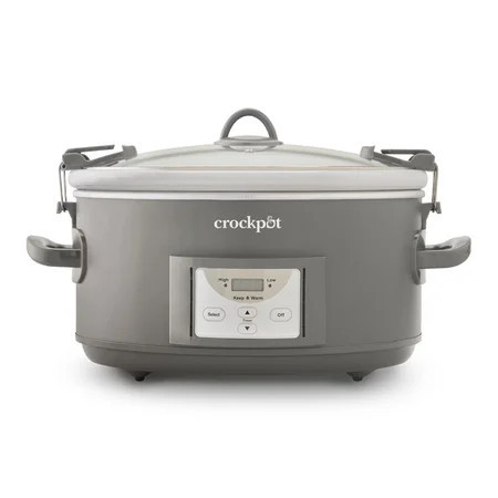 Crock-Pot Programmable 7-Quart Cook and Carry Slow Cooker, Grey | Walmart (US)