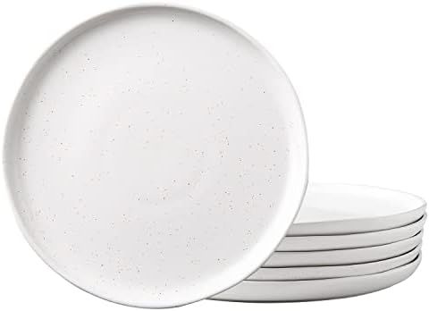 AmorArc Speckled Dinner Plates Set of 6, Handcrafted Porcelain Wavy Rim 10.5 Inch Modern Ceramic ... | Amazon (US)