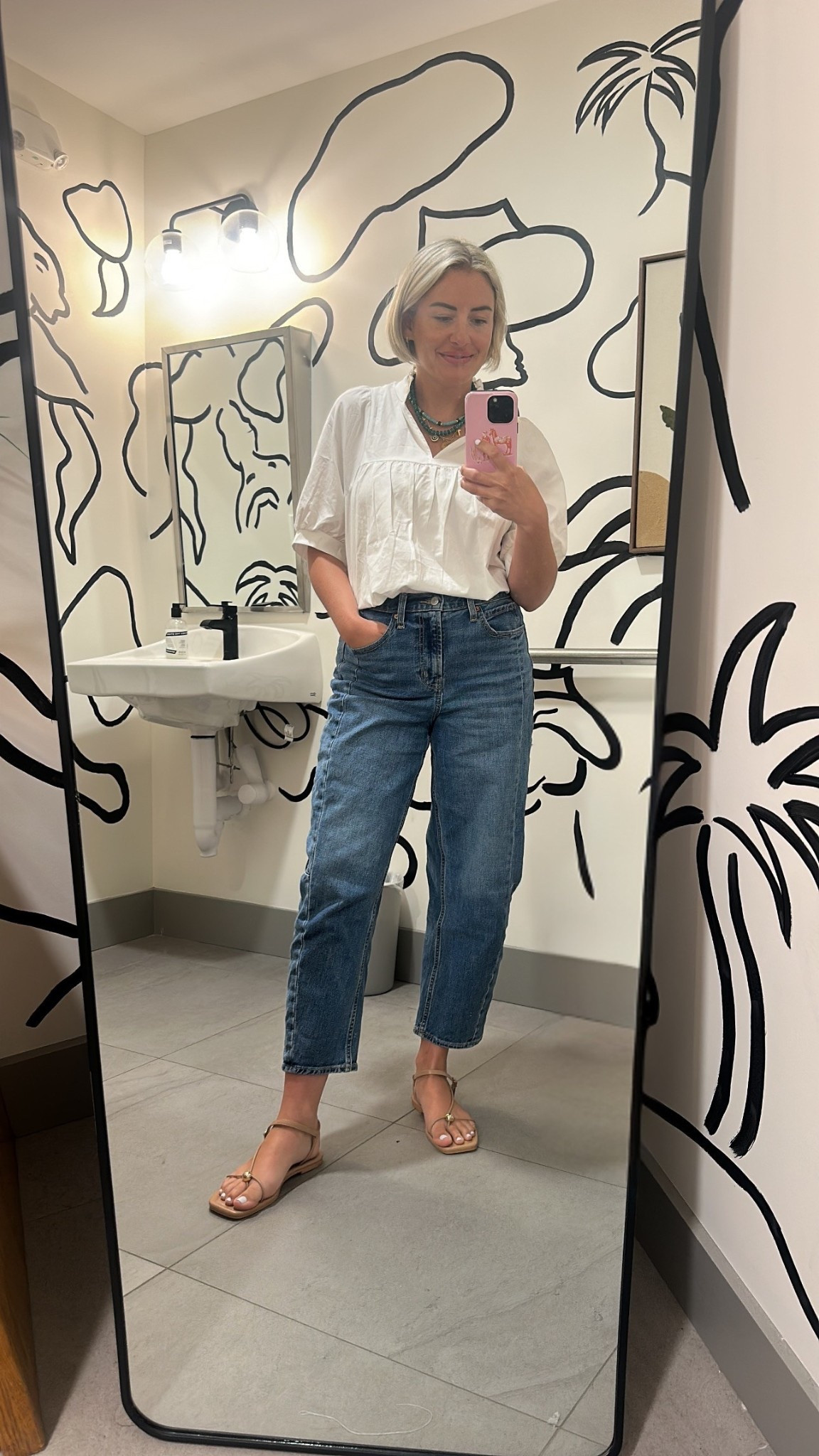 Casual meeting day in my go-to: White poplin top + my fave barrel jeans (size down one) 

#LTKShoeCrush #LTKFindsUnder100