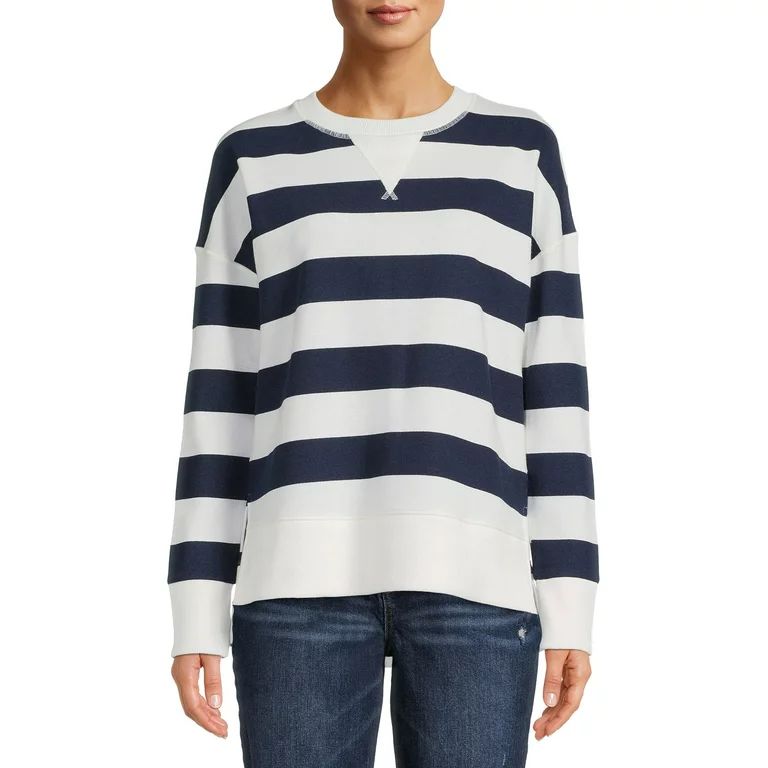 Time and Tru Women's Print Sweatshirt with Long Sleeves - Walmart.com | Walmart (US)