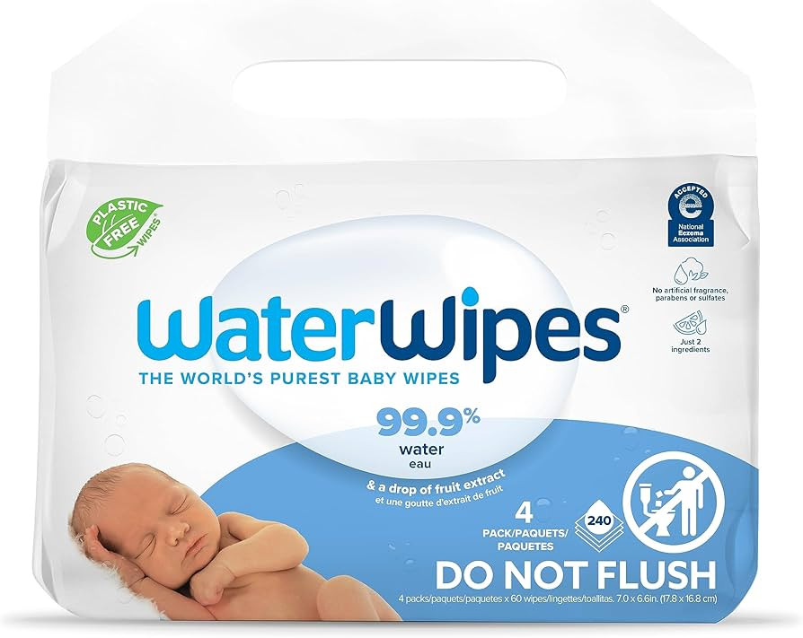WaterWipes Plastic-Free Original-baby Wipes, 99.9% Water Based Wipes, Unscented & Hypoallergenic ... | Amazon (US)