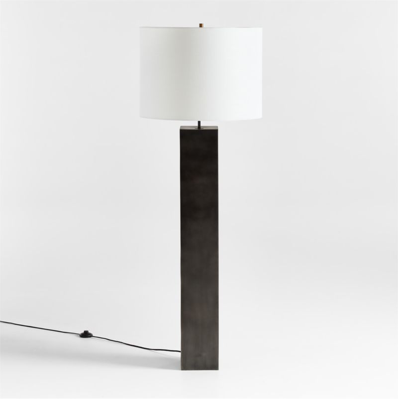 Folie Black Square Floor Lamp with Drum Shade | Crate & Barrel | Crate & Barrel