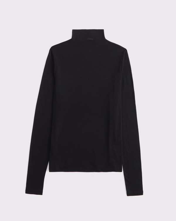 Long-Sleeve Grown-On Mockneck Top | Abercrombie & Fitch (UK)