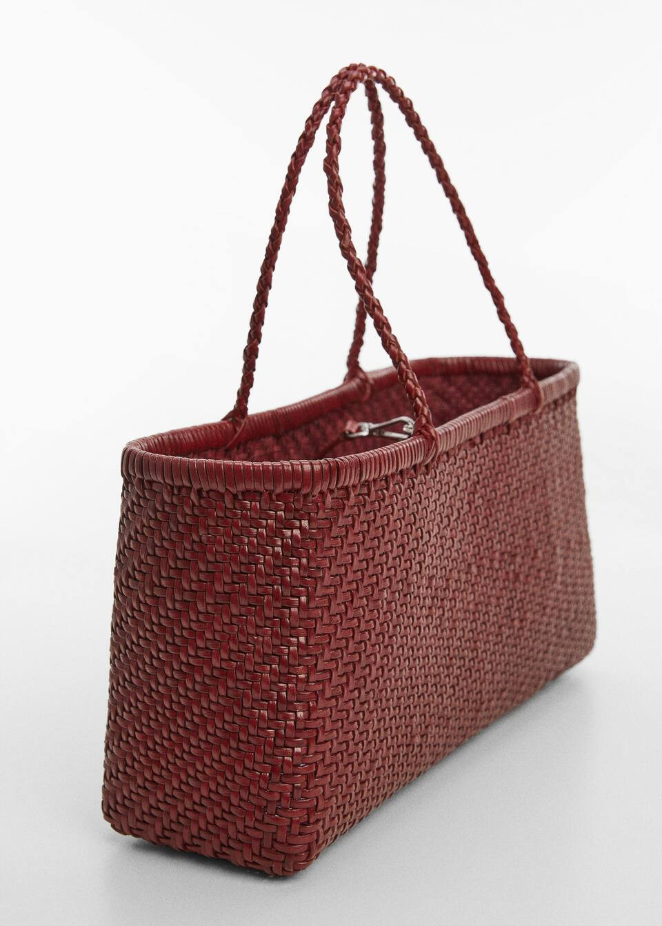Braided leather bag -  Women | Mango United Kingdom | MANGO (UK)