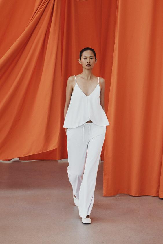 STRAIGHT LEG COTTON PANTS | Zara US