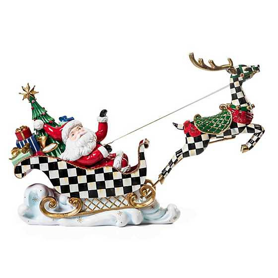 Granny Kitsch Illuminated Sleigh Ride Santa | MacKenzie-Childs