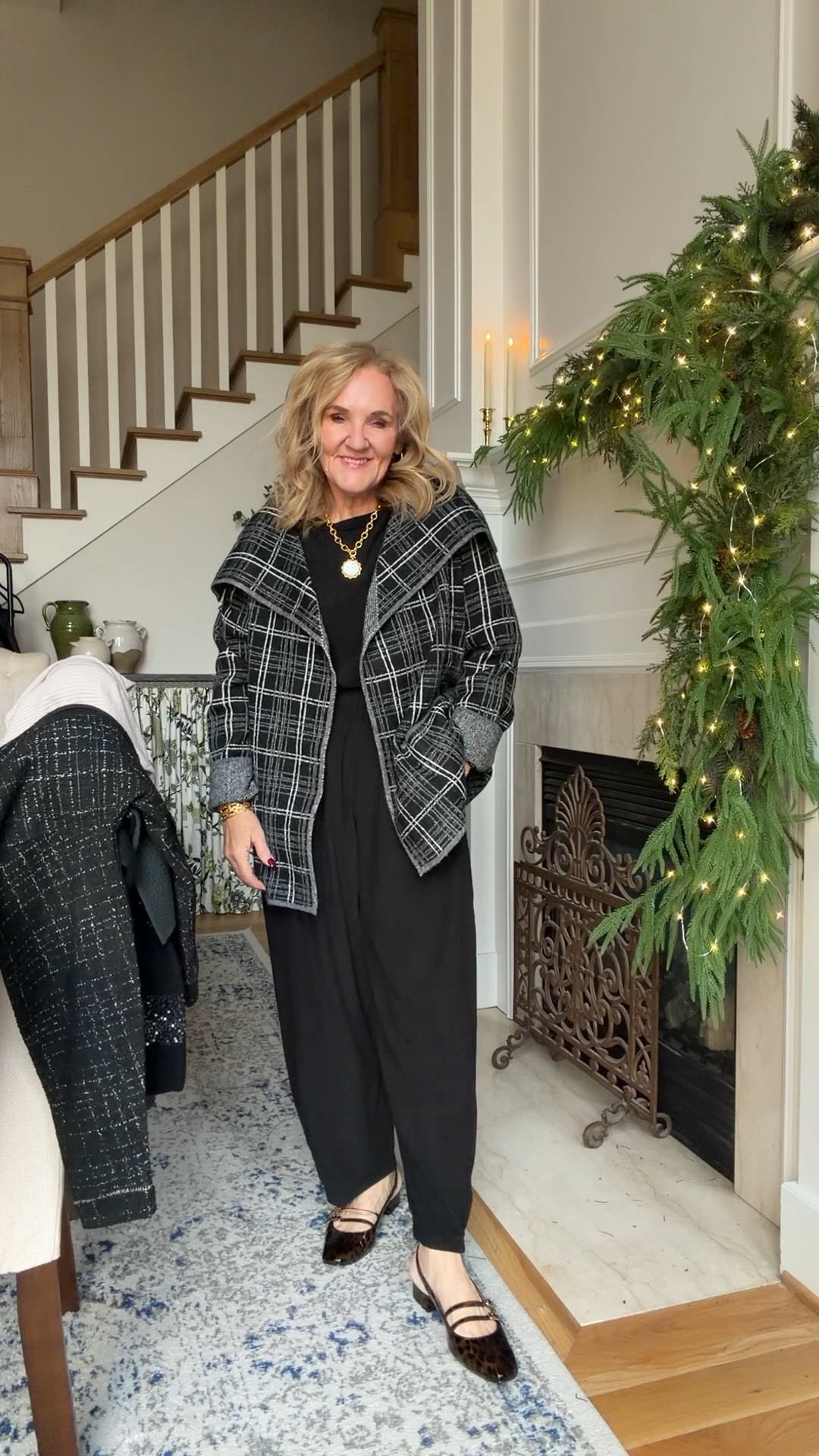 This is a really warm sweater. It has a swing silhouette so a bit oversized. I would wear it with a narrower pant, either a legging or a slim trouser.
I love this corded knit top and pants. Super comfortable wear casual or elevated great for travel.

#LTKTravel #LTKOver40 #LTKFindsUnder50