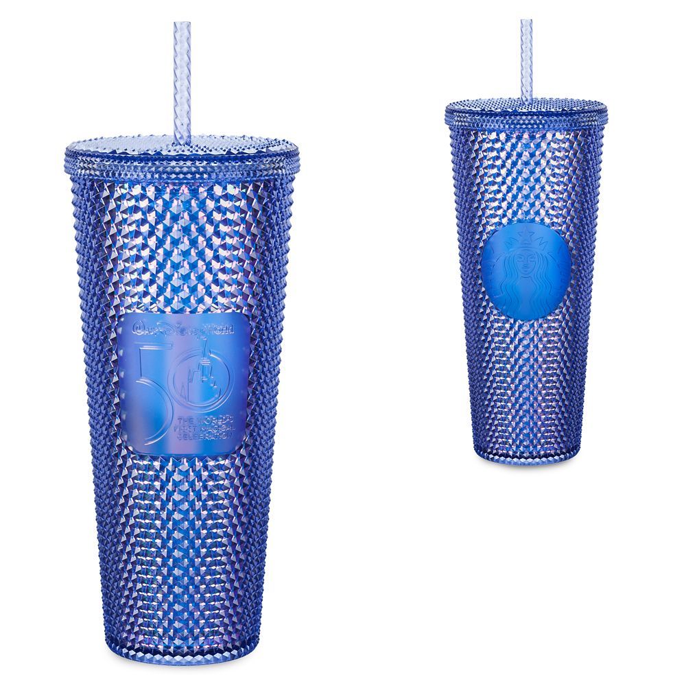 Walt Disney World 50th Anniversary Geometric Starbucks Tumbler with Straw – Blue | shopDisney | Disney Store