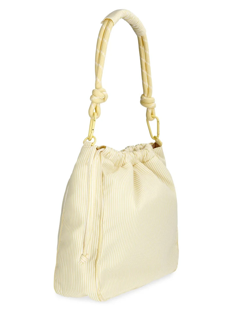 No Boundaries Women's Bungee Drawstring Bag, Lemon Ice Stripe | Walmart (US)