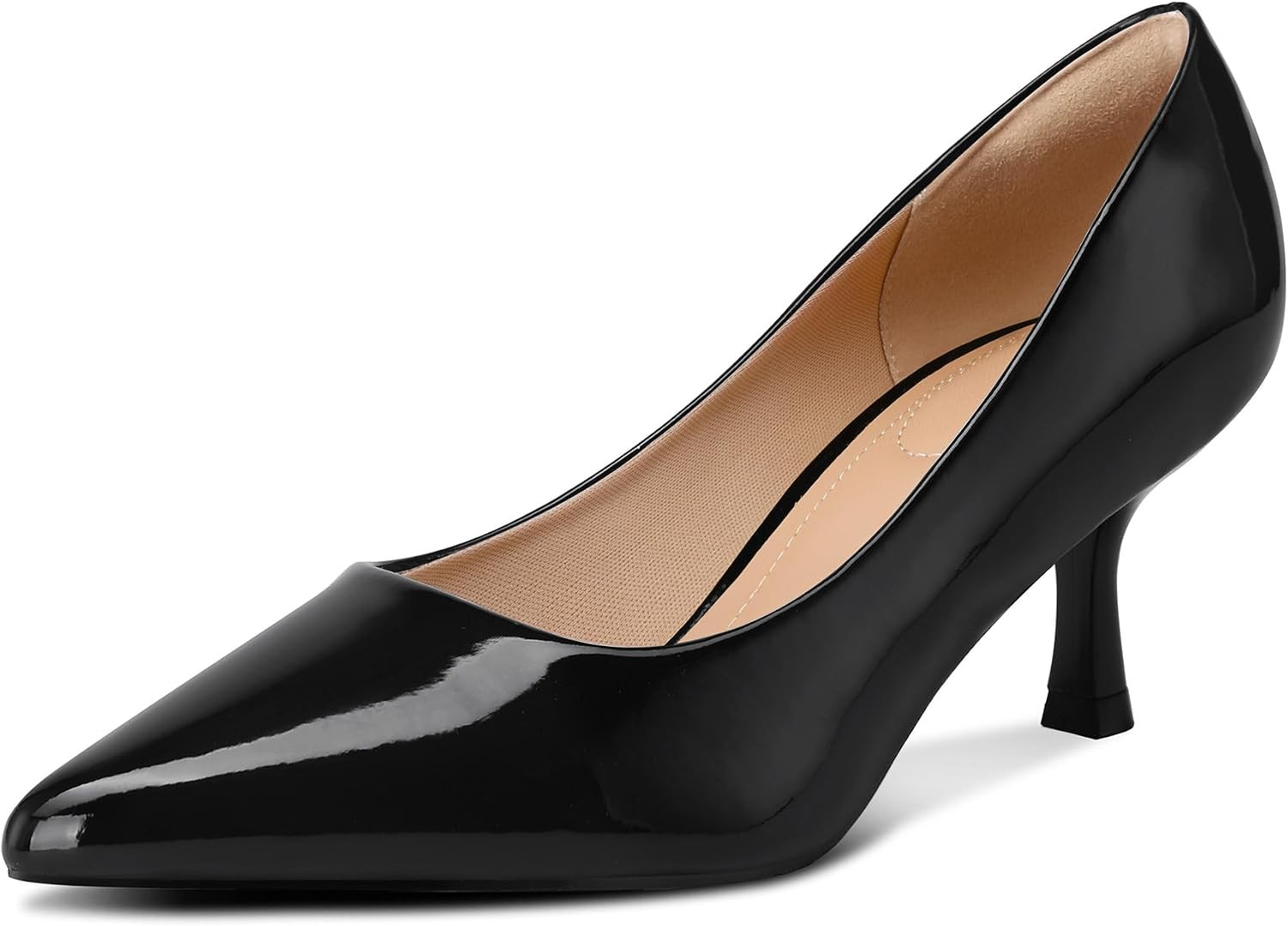 mysoft Women's Kitten Heels Closed Toe Pumps Pointed Toe Dress Shoes | Amazon (US)