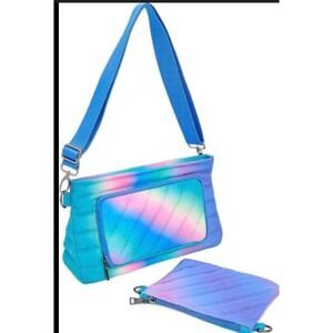 Think Royln Life on the Fly Crossbody Bag Blue Lagoon Ombre Quilted Pouch New | Poshmark