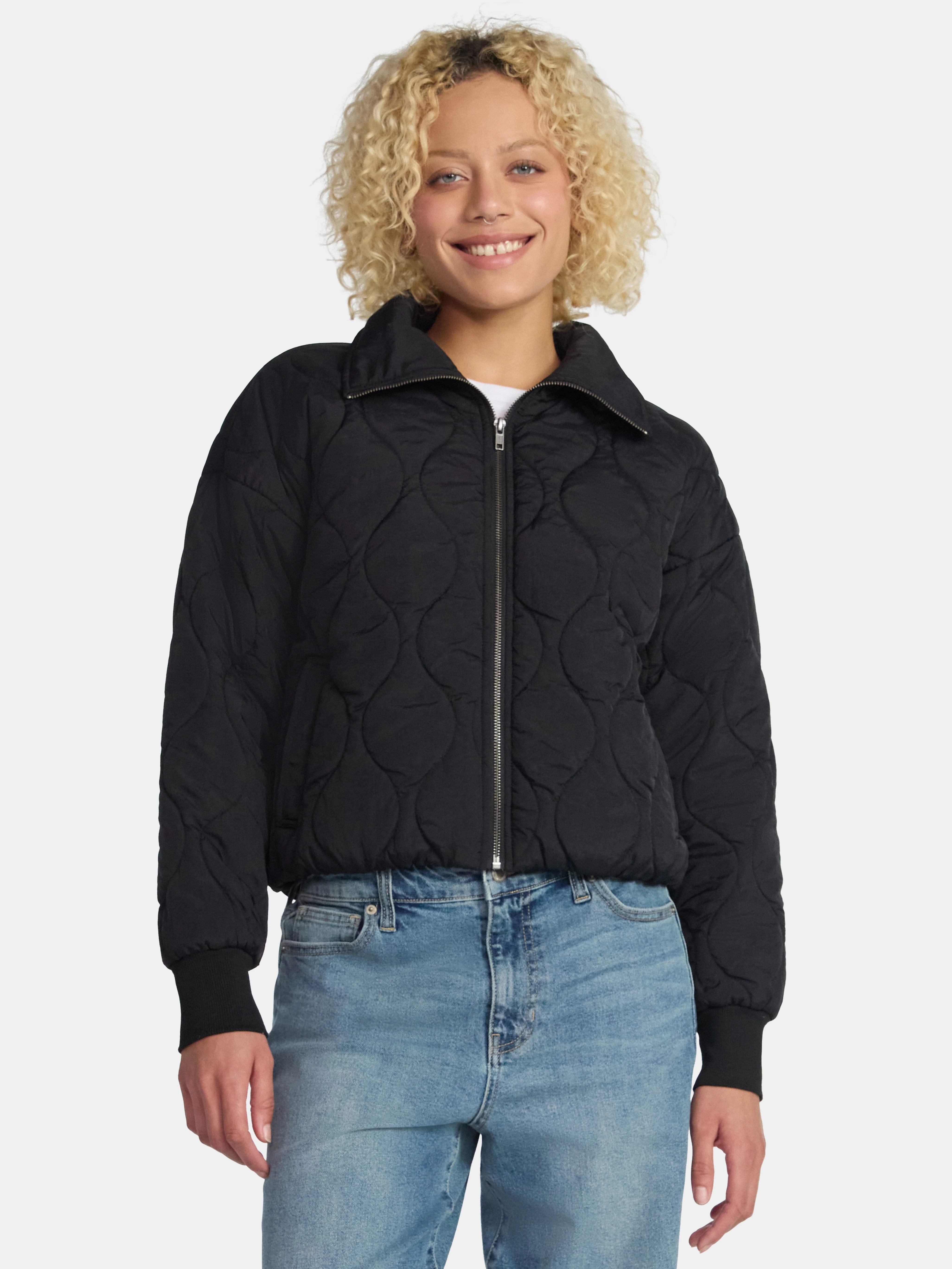 No Boundaries Quilted Jacket, Women's - Walmart.com | Walmart (US)