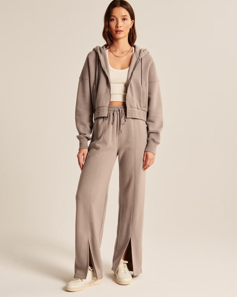 Split-Hem Wide Leg Sweatpants | Abercrombie & Fitch (US)