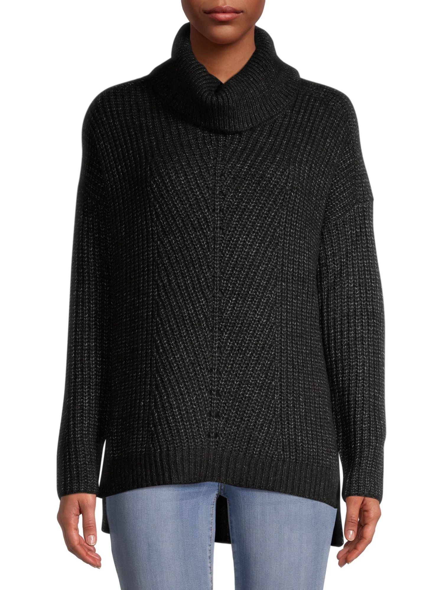 Time and Tru Women's Textured Cowl Neck Sweater - Walmart.com | Walmart (US)