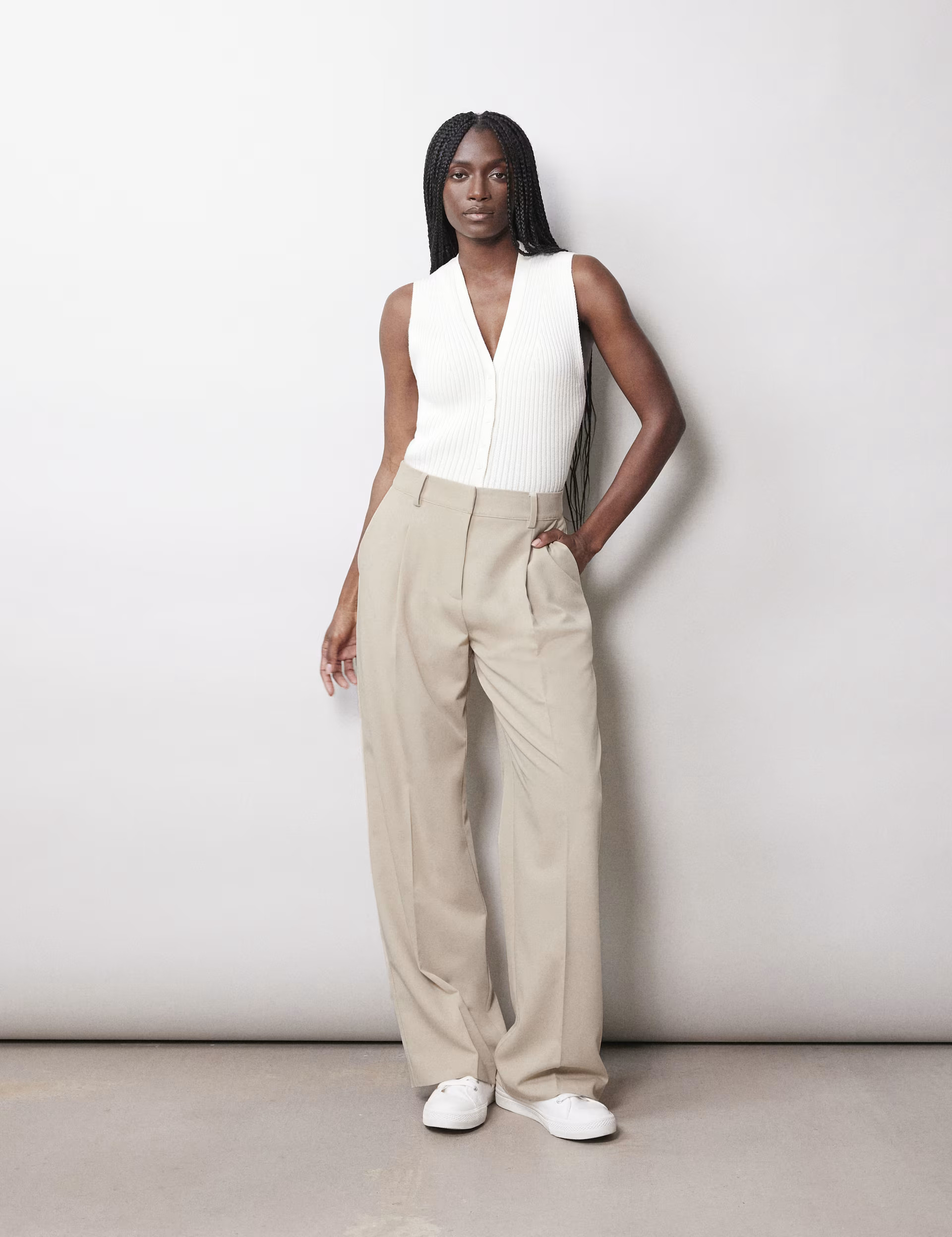 Pleat Front Wide Leg Chinos | Marks & Spencer (UK)