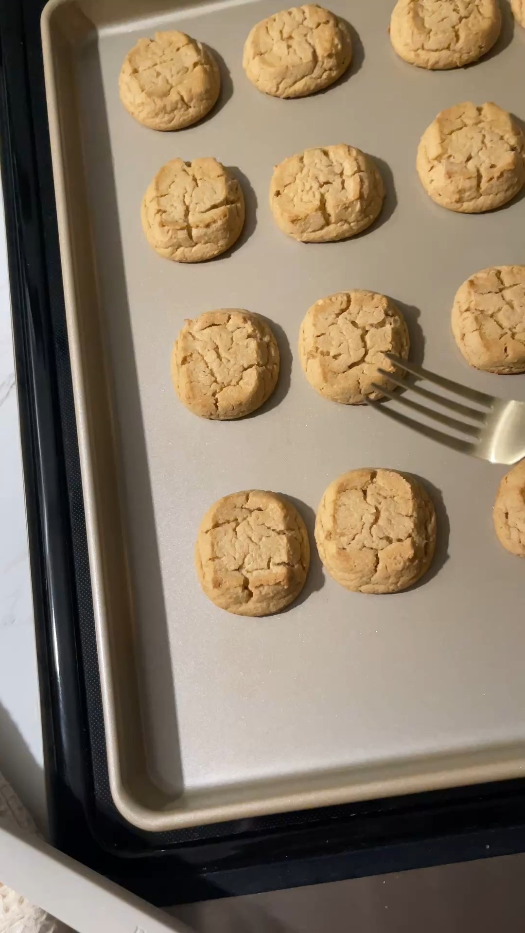 Does anyone still do this with peanut butter cookies? 

Baking cookies with the kids on my favorite baking sheets! 

Gold cookware, gold cooking sheets, gold baking sheets, gold silverware, gold flatware 

#LTKHome #LTKSaleAlert #LTKdayinmylife