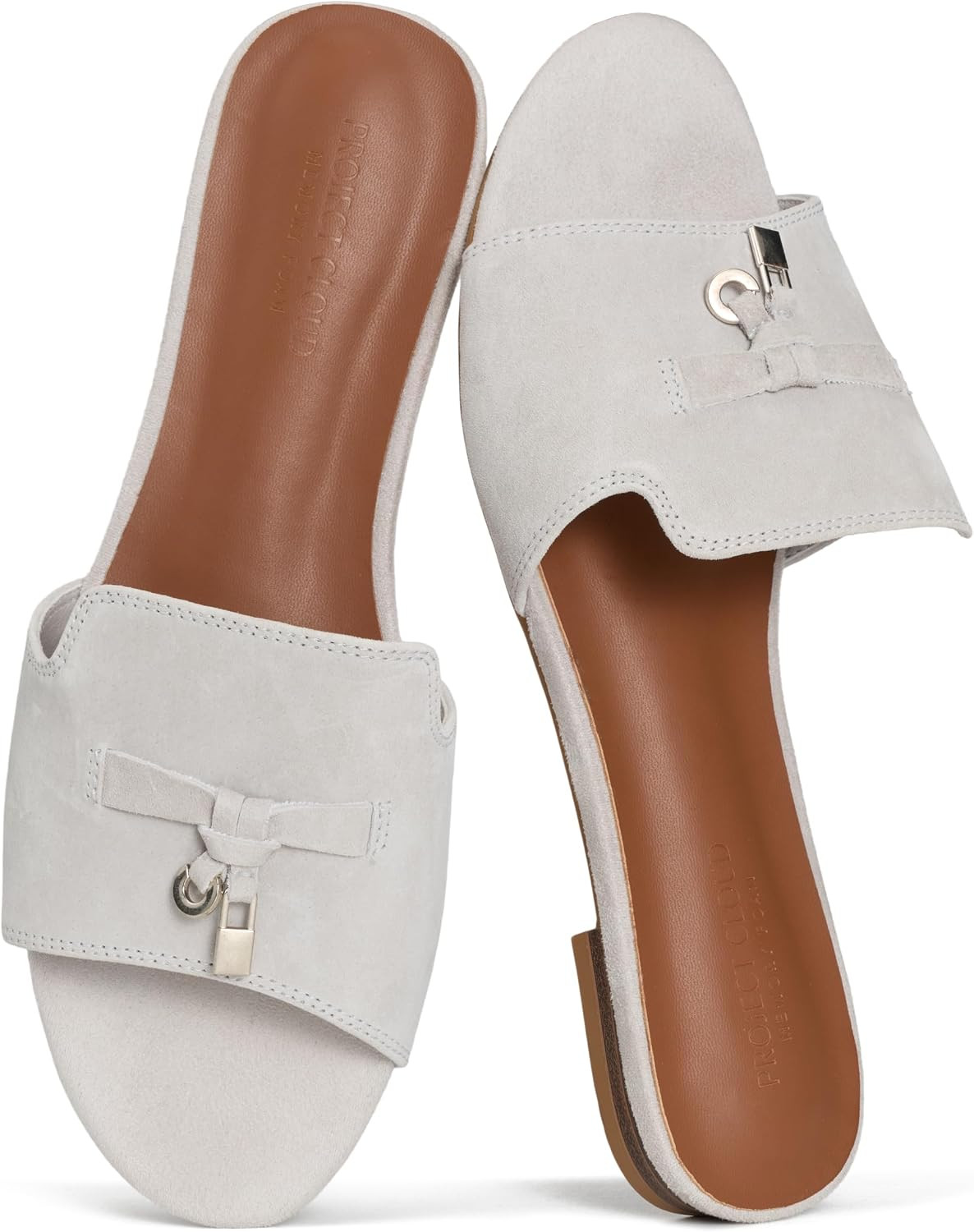 100% Genuine Leather Dressy Flat Sandals Women Designer Sandals for Women | Amazon (US)