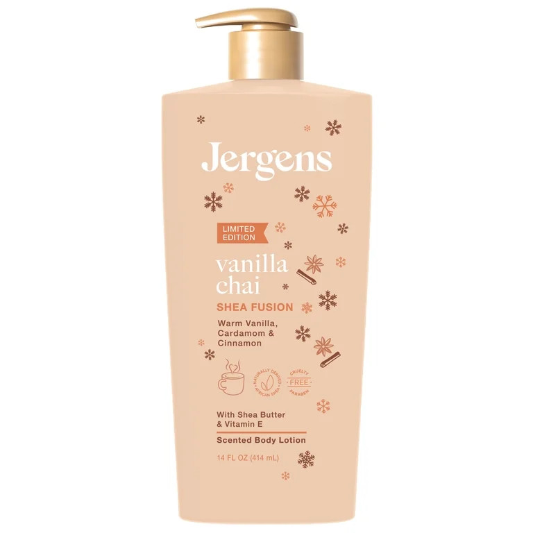 Jergens Shea Fusion Vanilla Chai Scented Body Lotion, Moisturizer for Dry Skin, 14 fl oz | Walmart (US)
