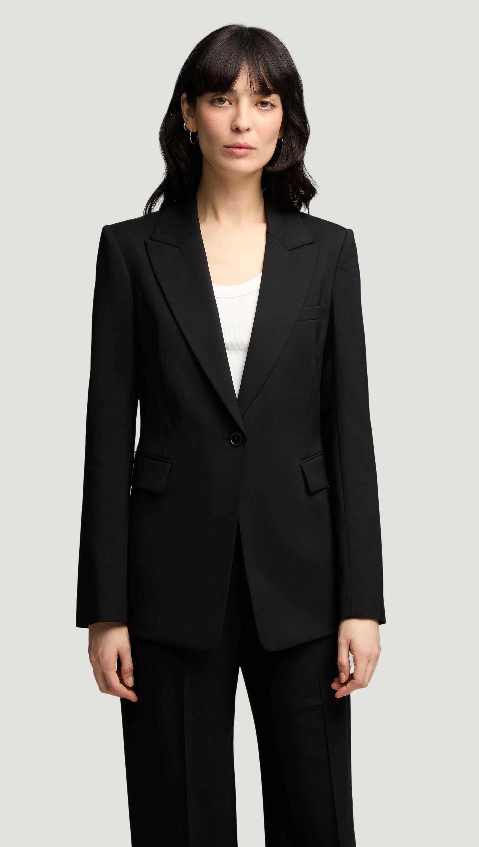 Single Button Blazer in Seasonless Wool | Women's Blazers | Argent | Argent