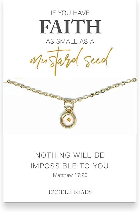 Mustard Seed Faith Necklace, Gold With 15-17" adjustable Chain. Encouragement, Faith Jewelry | Amazon (US)