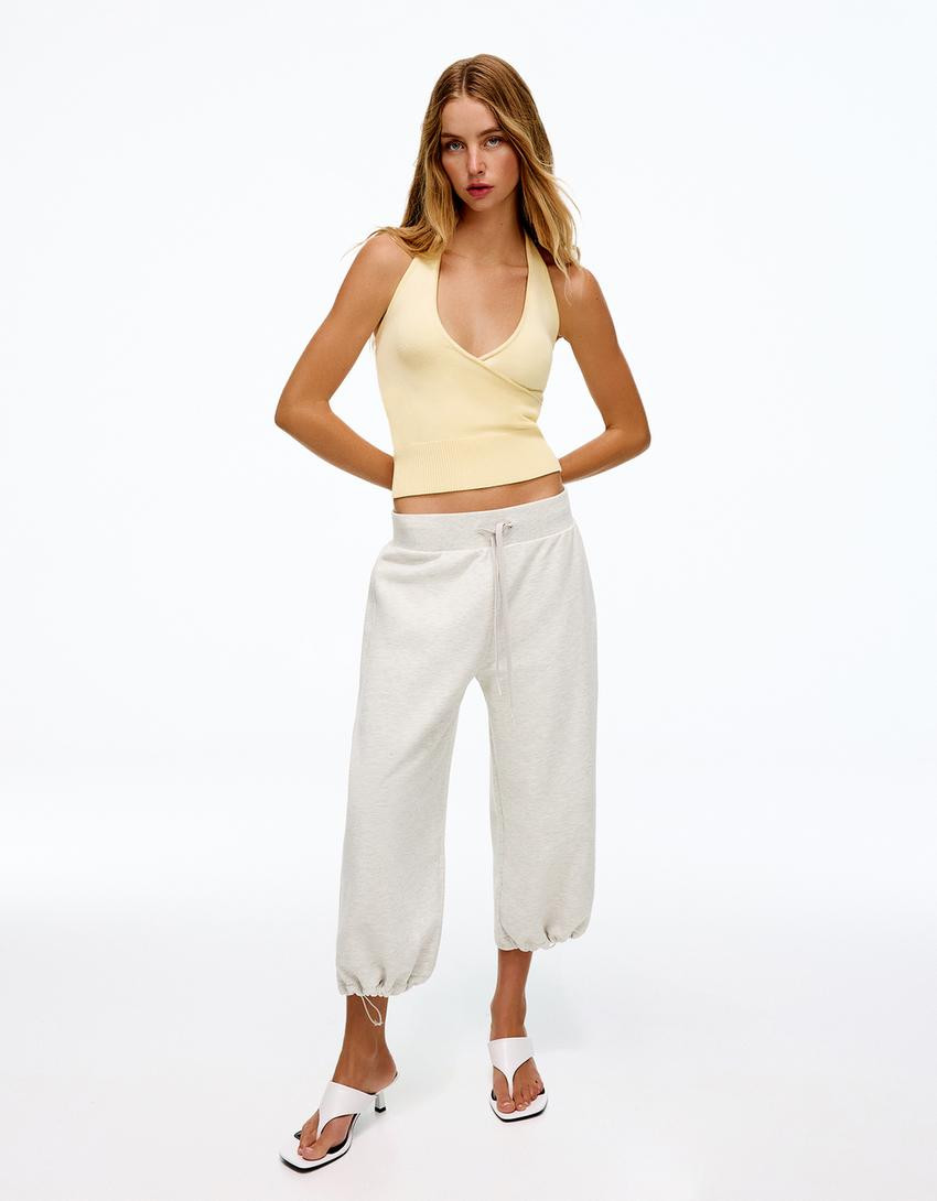 Crossover halter top - Women | Bershka UK