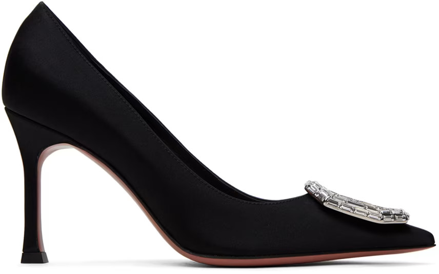 Amina Muaddi
                     
                    Black Camelia 90 Pumps | SSENSE