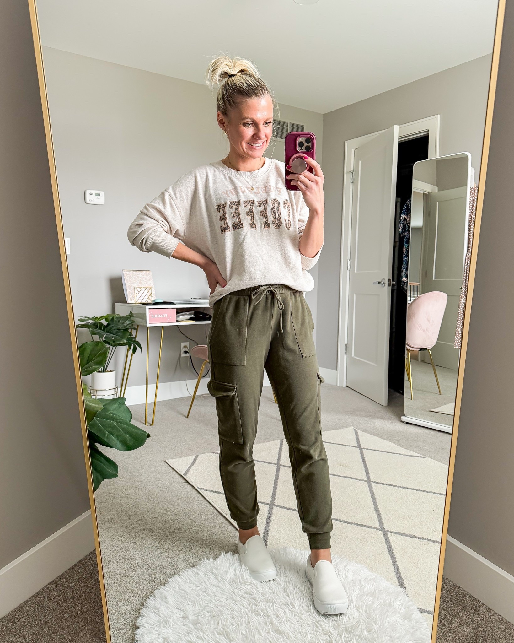 What I wore as a 40-year old mom of 2. Sweatshirt- sold out | joggers- xsmall 

#LTKOver40 #LTKPetite #LTKStyleTip