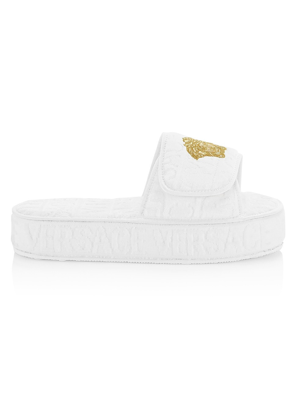 Women's Logo Jacquard Medusa Slippers - White - Size 11 | Saks Fifth Avenue