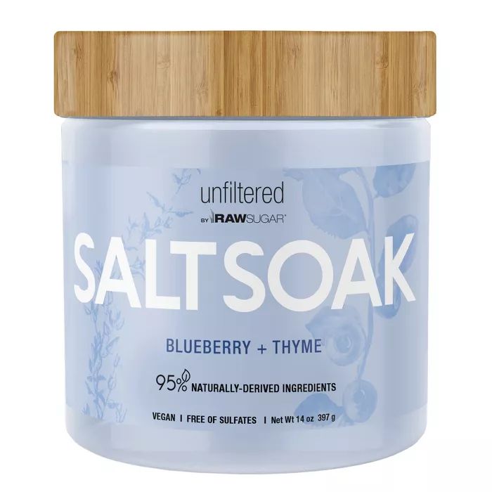 Unfiltered By Raw Sugar Blueberry and Thyme Salt Soak - 14oz | Target