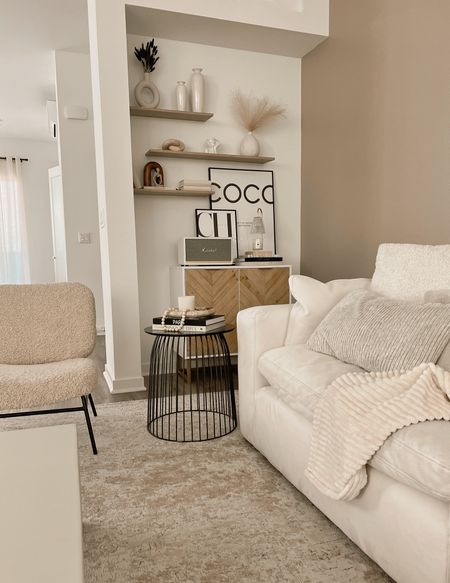 Neutral living room - home decor - Amazon finds - floating shelves - neutral aesthetic - beige aesthetic - home inspo

#LTKhome