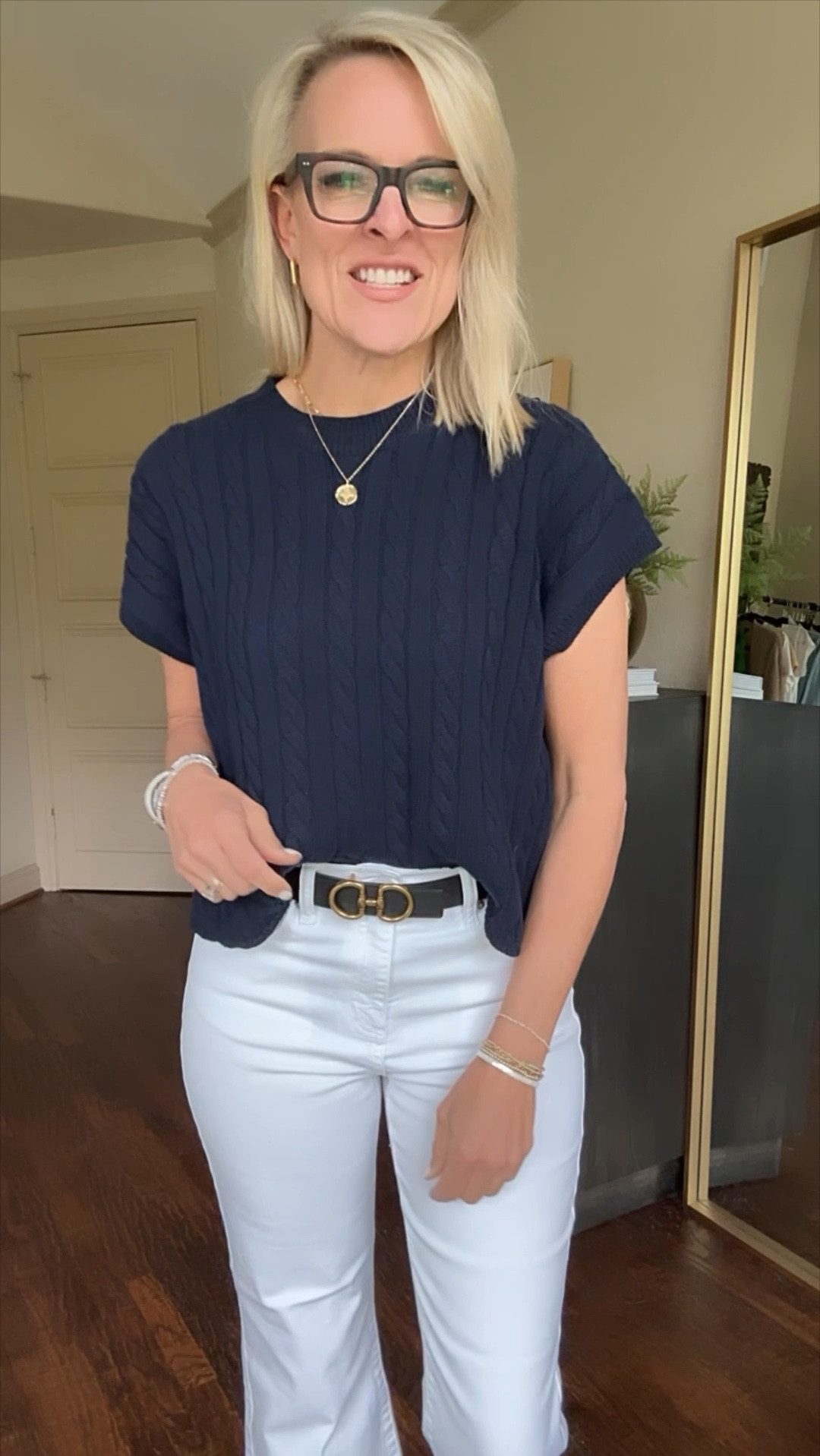 Spring tops 🌸

This cable knit navy sweater is a bit cropped so I sized up one size  

Target sandals are buy one get 1 50% off

#LTKshoecrush #LTKover40 #LTKstyletip