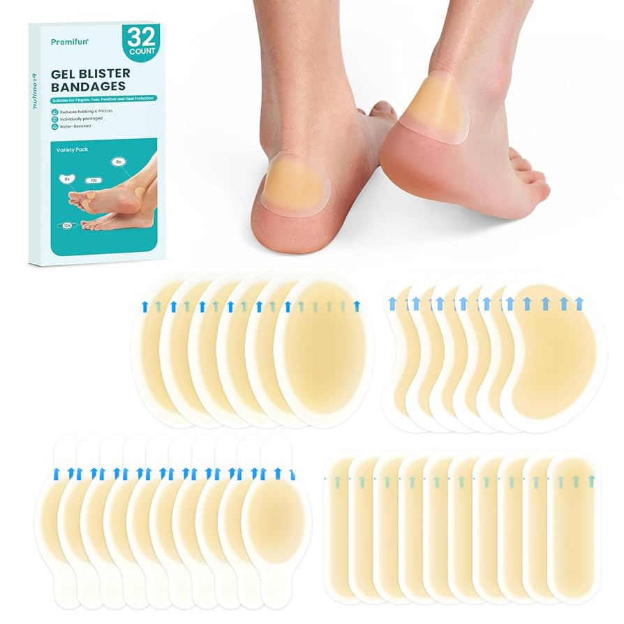 Hydrocolloid Gel Blister Bandages Pads - (Variety Pack) Promifun 32ct Waterproof Adhesive Blister... | Amazon (US)