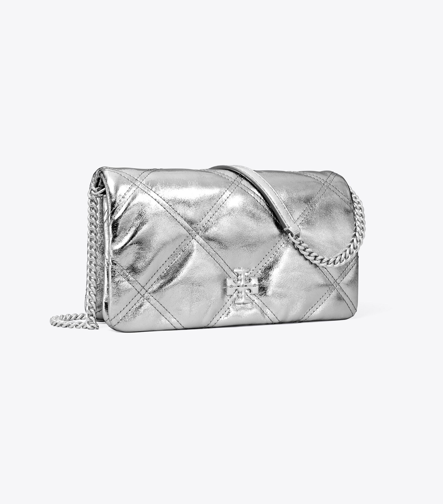 KIRA METALLIC DIAMOND QUILT CHAIN WALLET | Tory Burch (US)