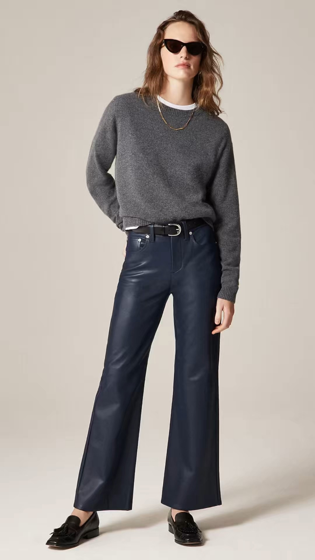 Navy cropped pant in faux leather 
30% off Event in select colors 

#LTKHoliday #LTKStyleTip #LTKSaleAlert