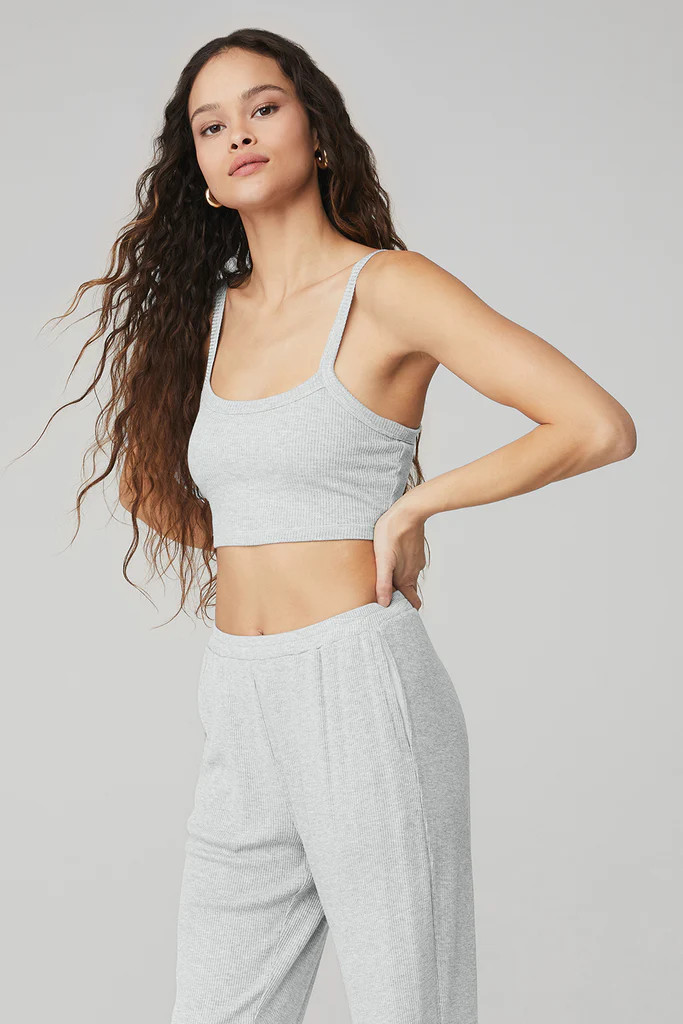 Ribbed Crop Whisper Bra Tank | Alo Yoga (US)
