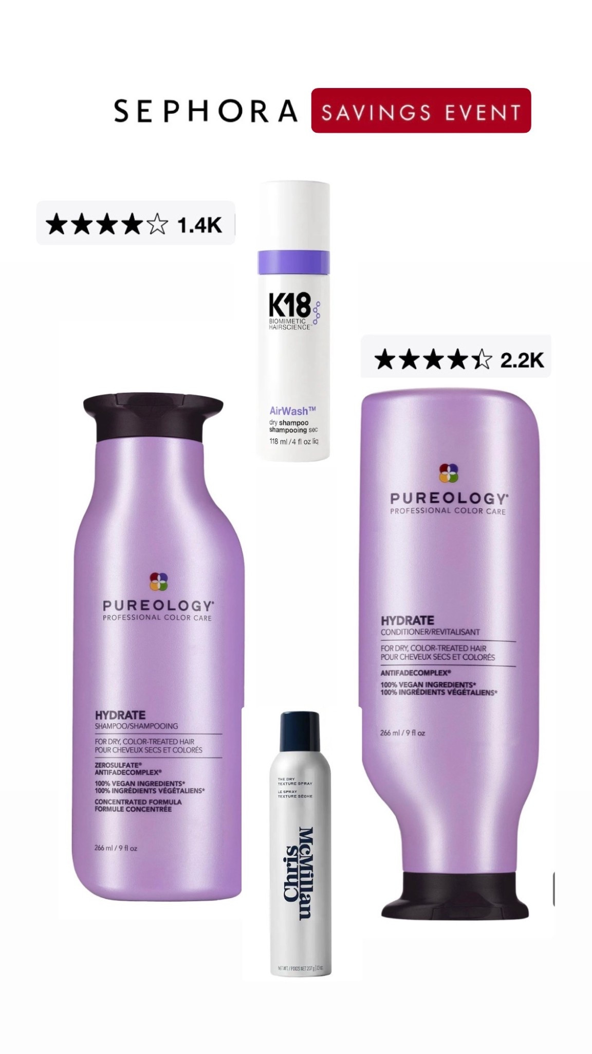 shampoo 
conditioner 
magical dry shampoo 
magical texturizing and volume hair spray 

#LTKSaleAlert #LTKBeauty