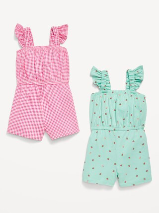 Sleeveless Ruffle-Trim One-Piece Romper 2-Pack for Toddler Girls | Old Navy (US)