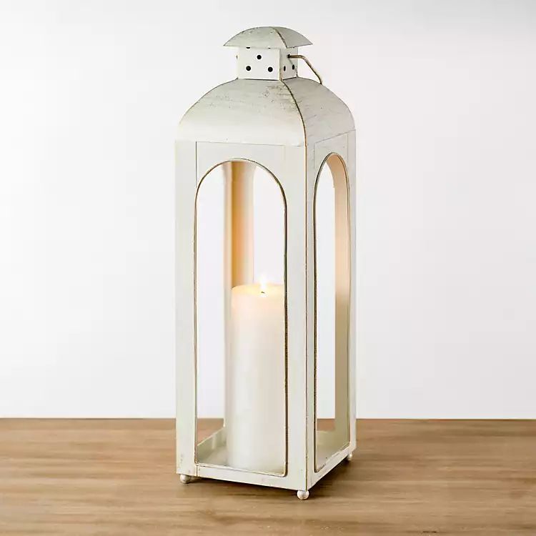 Gold Brushed White Dome Lantern, 20 in. | Kirkland's Home