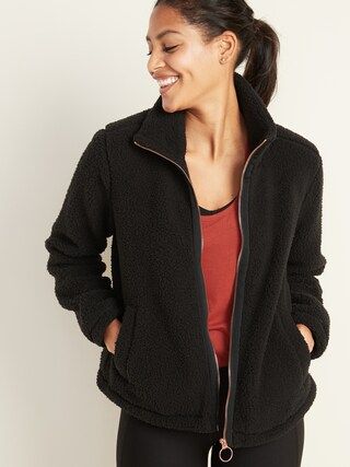 Loose-Fit Sherpa Zip Jacket for Women | Old Navy (US)