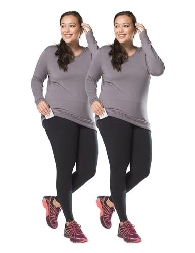 No Nonsense Women's Cotton Lounge Legging with Pocket, Black/Black-2 Pair Pack | Amazon (US)