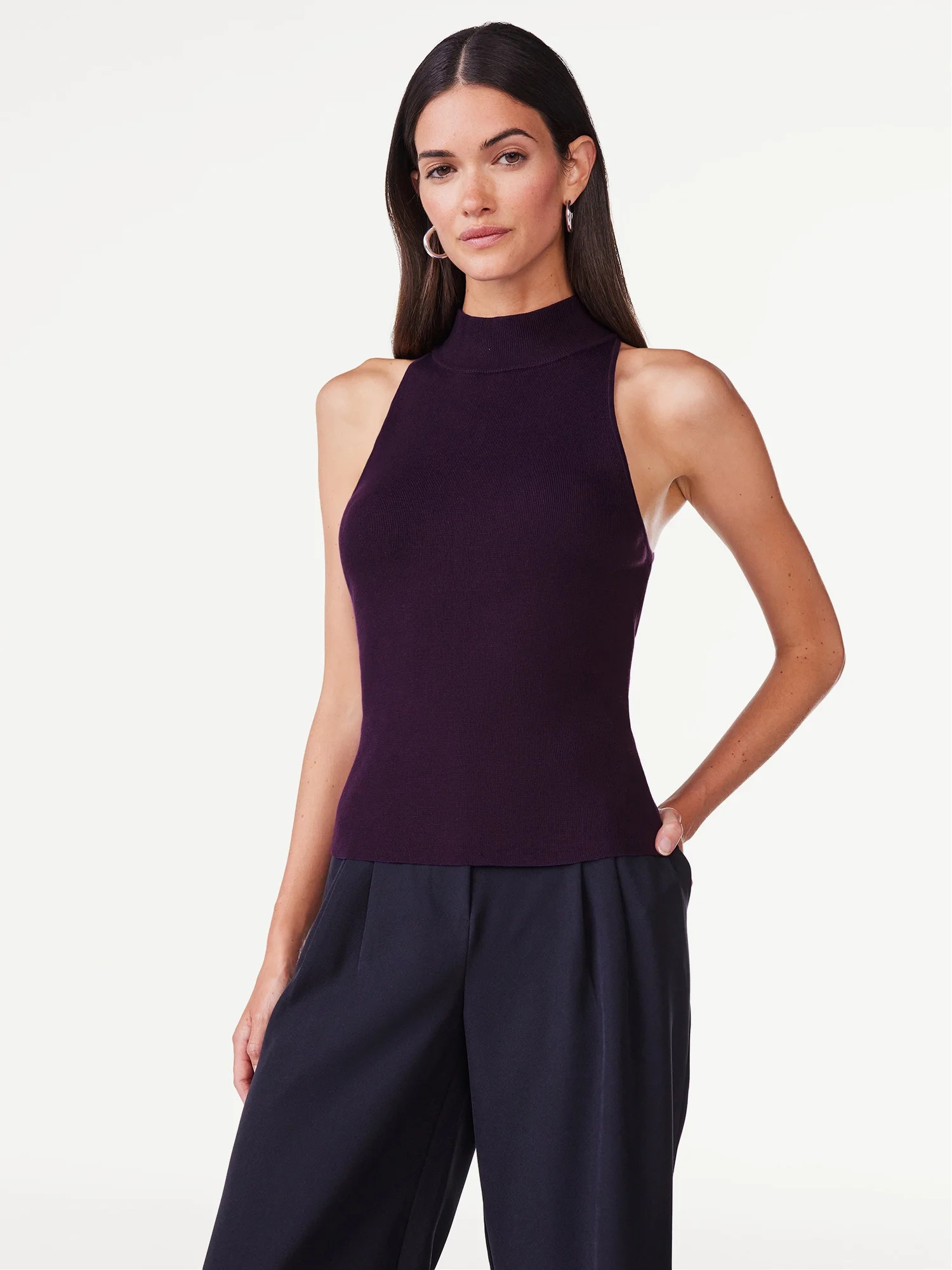 Scoop Women’s Sleeveless Halter Neck Sweater, Sizes XS-XXL | Walmart (US)