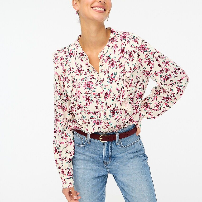 Printed ruffle top | J.Crew Factory