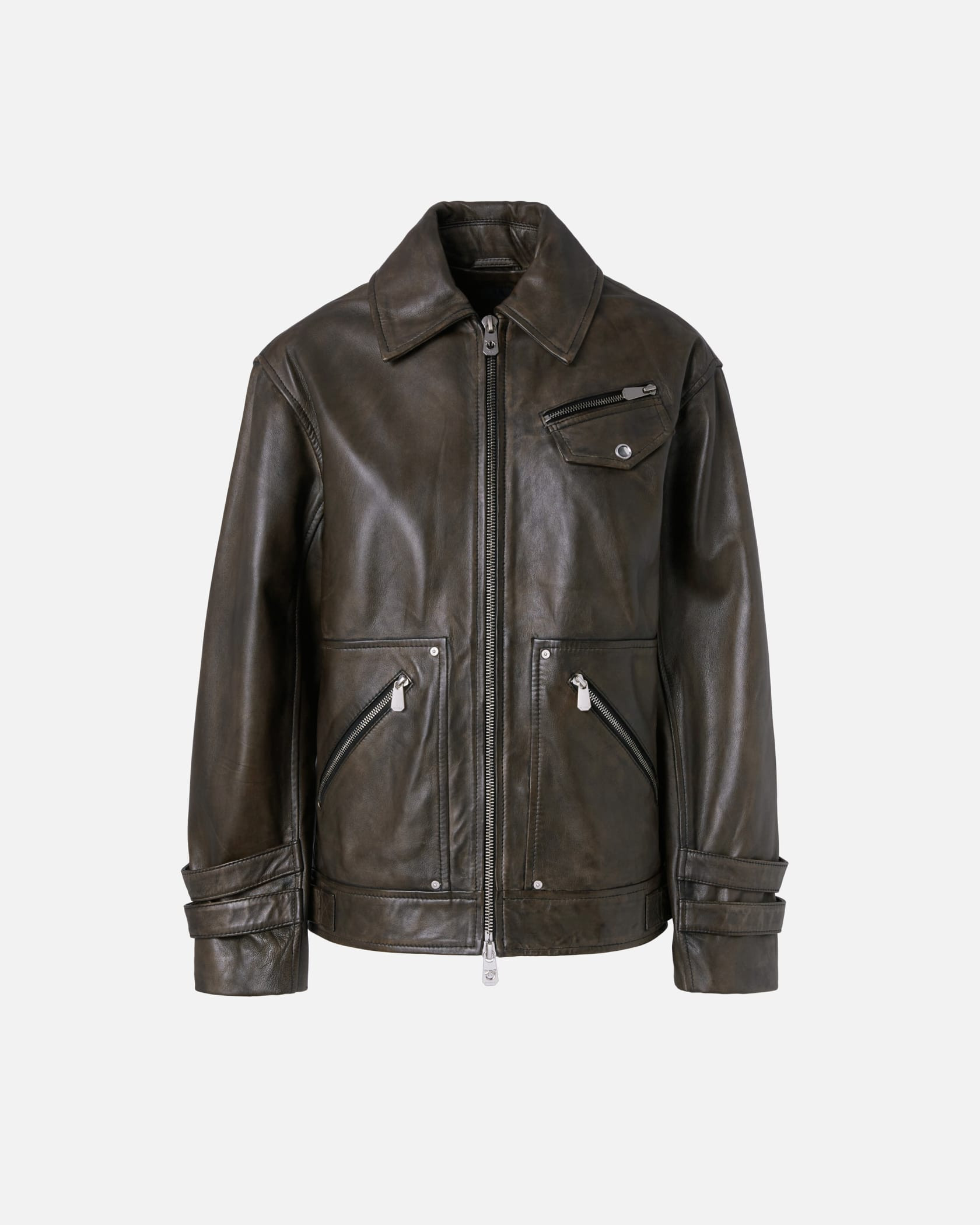 Old-effect leather jacket | PINKO (Global)