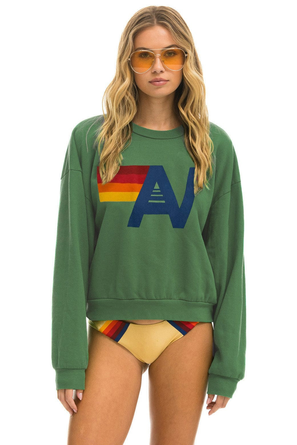 LOGO RELAXED CREW SWEATSHIRT - PALM | Aviator Nation