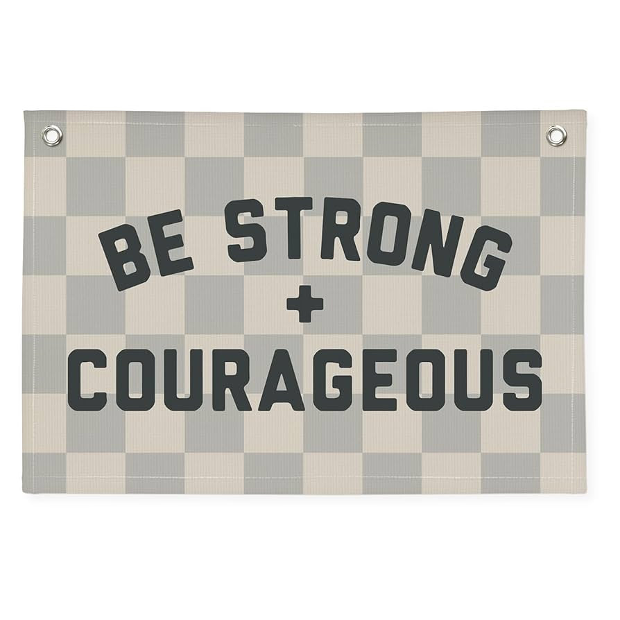 Motivational Quotes Boys Room Decor，Be Strong Courageous Bibie Joshua 1:9 Playroom Decor Linen ... | Amazon (US)
