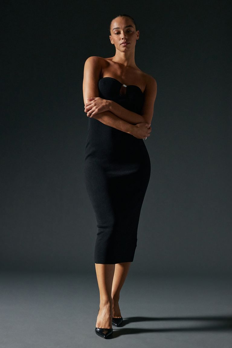 Bead-detail Tube Dress - Black - Ladies | H&M US | H&M (US + CA)