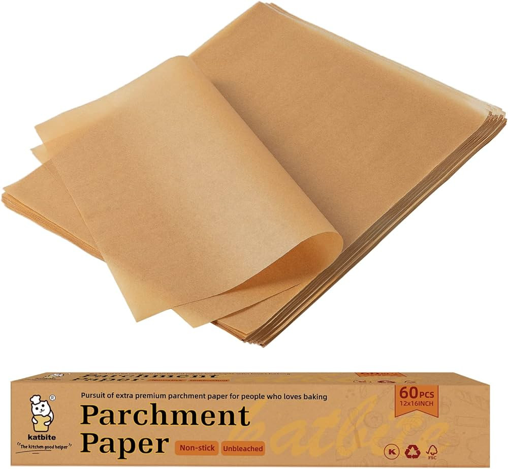 Katbite 12x16 Inch Parchment Paper Sheets, Pre cut Unbleached Baking Paper, Heavy Duty & Non-stic... | Amazon (US)