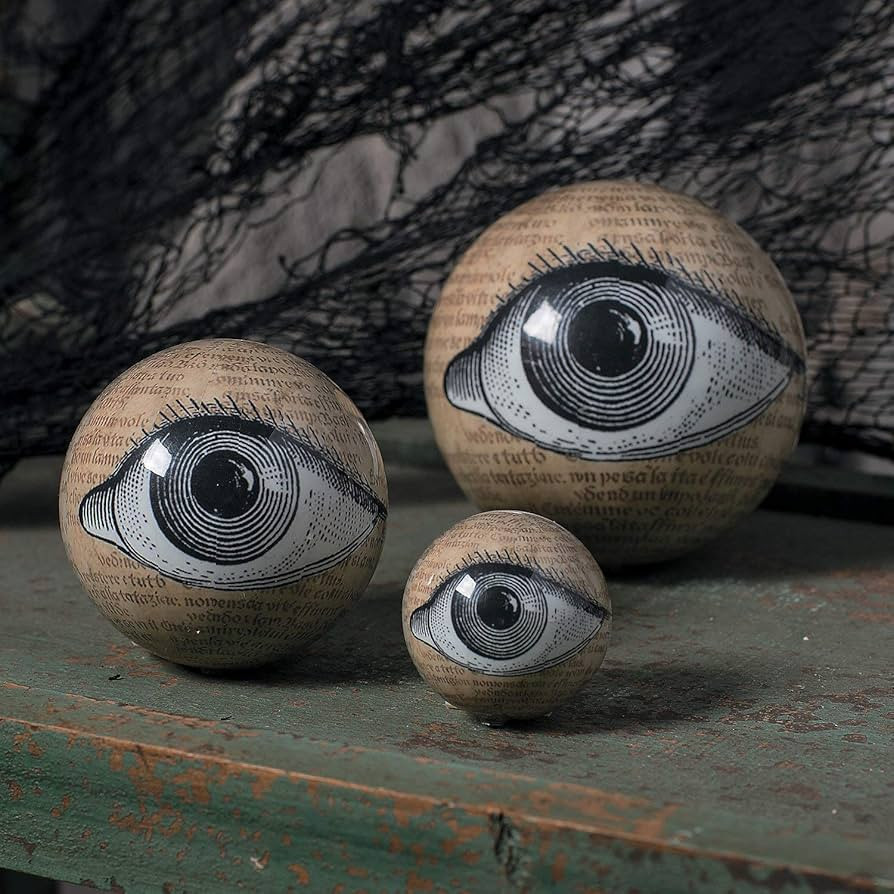 Fun Express Eyeballs Orbs 9 Orbs, 3 Different Sizes, Halloween Decorations, Mantle, Fireplace, Ta... | Amazon (US)