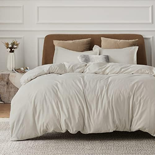 Bedsure Linen Duvet Cover King Size - Soft Brushed Microfiber 3 Pieces with Zipper Closure, 1 Duv... | Amazon (US)