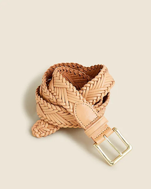 Plaited Italian leather belt | J. Crew US